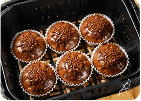 Cupcakes de brigadeiro na air fryer